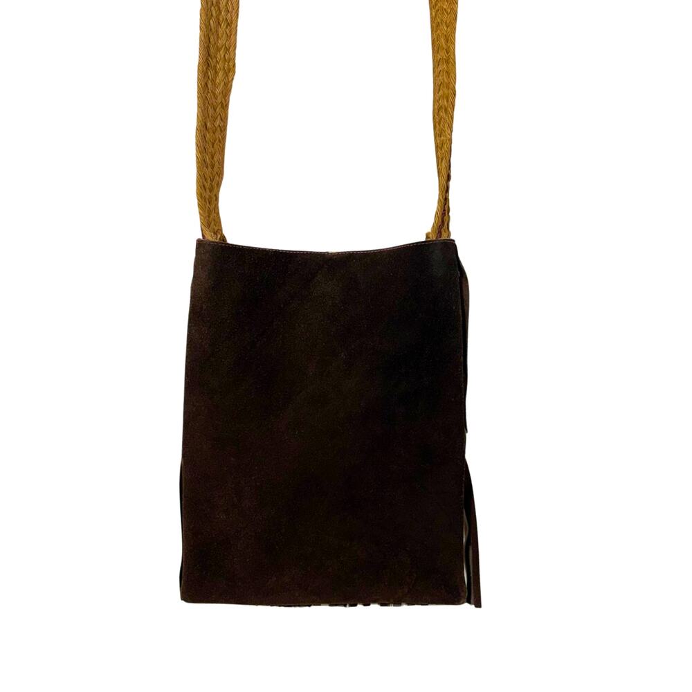 Brown Suede Fringe Purse Boho Layers Bag Shoulder Long Strap Festival Western - Picture 7 of 10